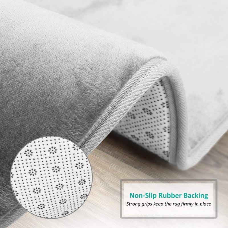 Clara Clark Bathroom Contour Rug, Ultra Soft Non Slip and Cozy, Velvet Memory Foam Toilet U-Shaped Bath Mat - Image 5